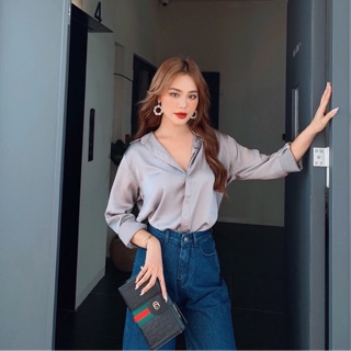 Sơ mi phi bóng mát mẻ , đơn giản , cực sang