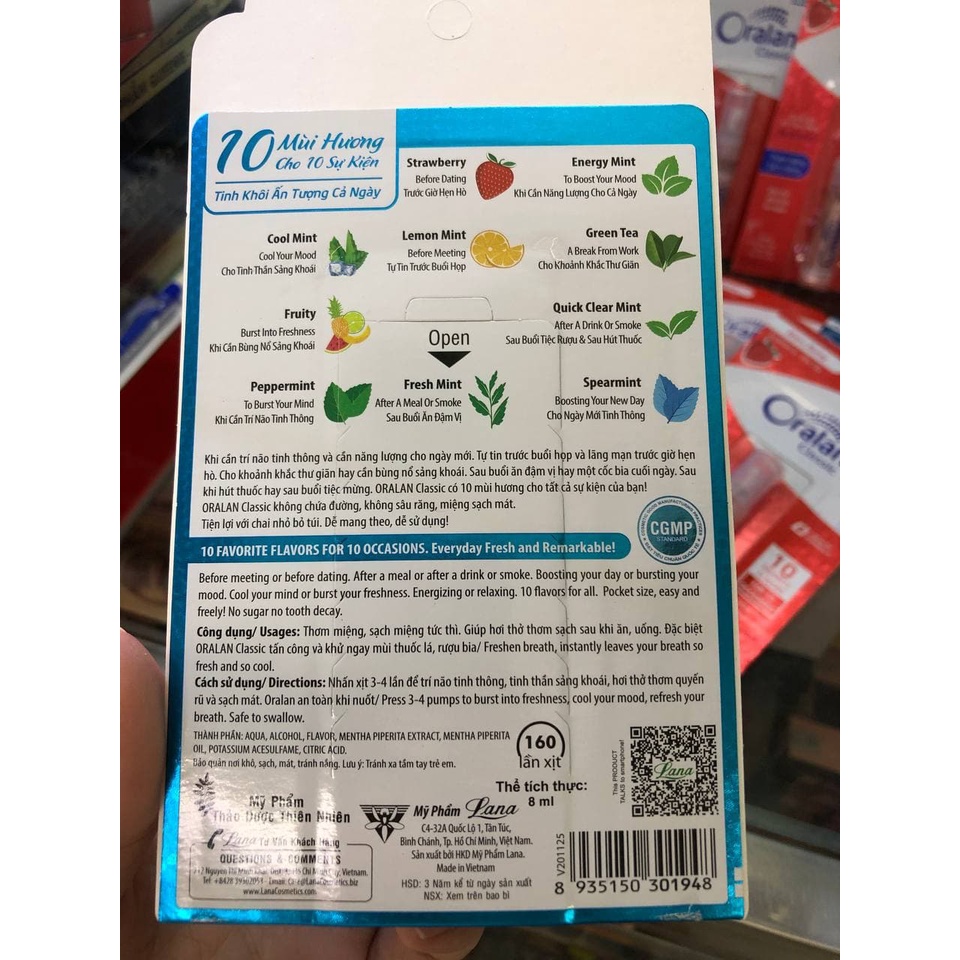 Dung dịch xịt thơm miệng lana