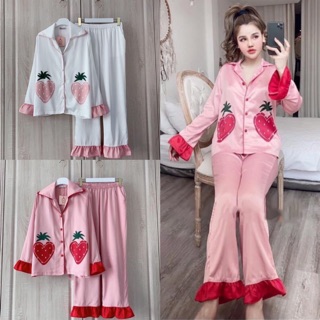 BỘ LỤA SATIN DÂU TAY DÀI