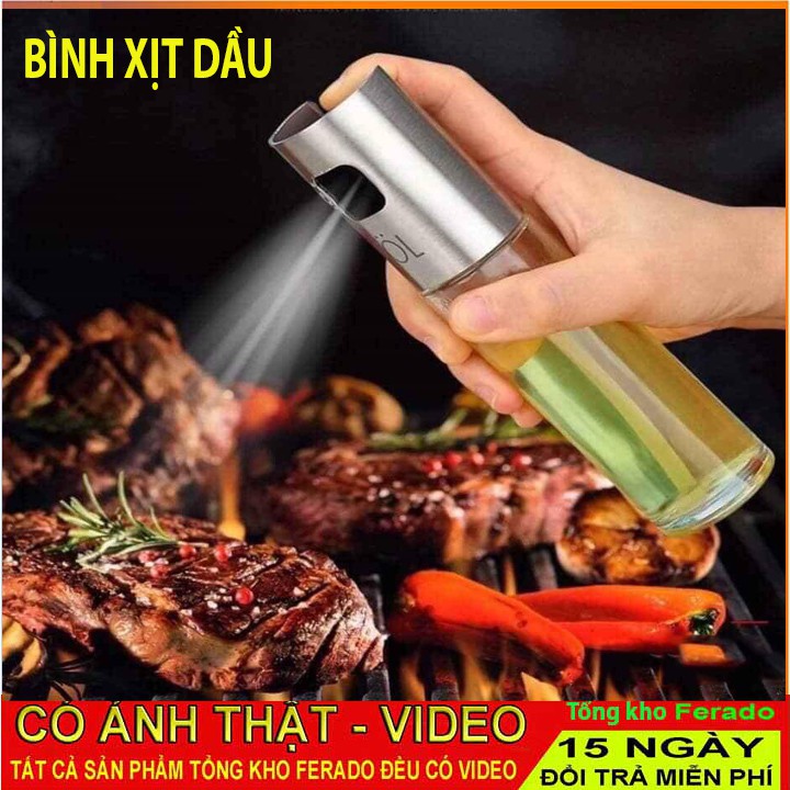 Bình Xịt Dầu Ăn/Giấm RAPIDO Chai Thuỷ Tinh 100ml
