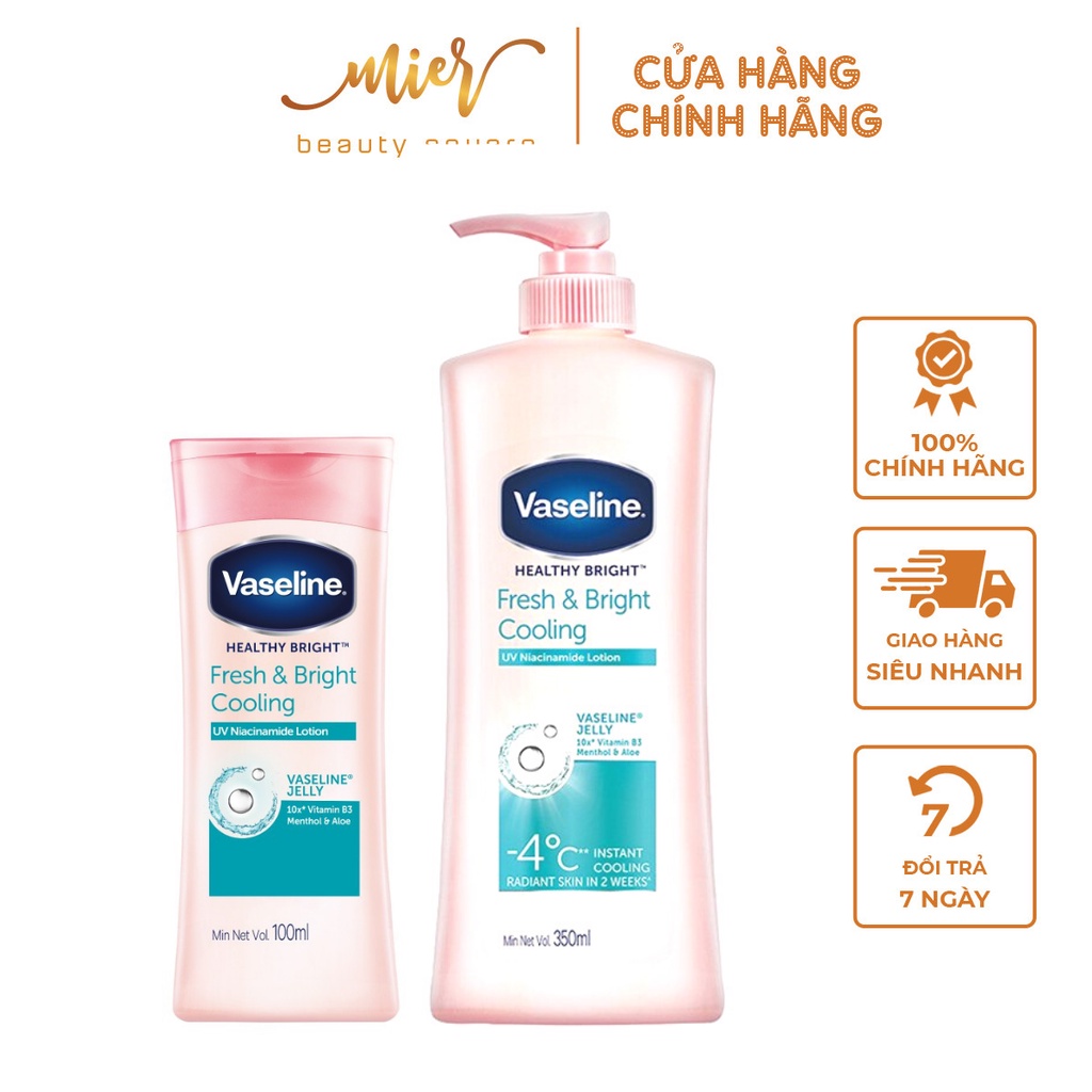 Sữa Dưỡng Thể Vaseline Dịu Mát Trắng Da Healthy White Fresh &amp; Fair Cooling UV Gel Lotion