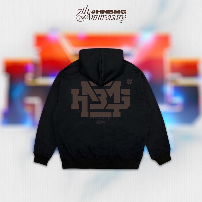 HNBMG 7TH ANNIVERSARY CLASSIC LOGO HOODIE/ BLACK