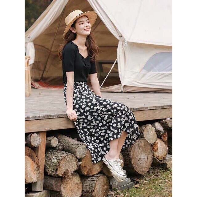 Chân váy Hoa Nhí Chiffon Siêu Đẹp [Đủ Size-Hàng Sẵn-Video Ảnh thật] | BigBuy360 - bigbuy360.vn