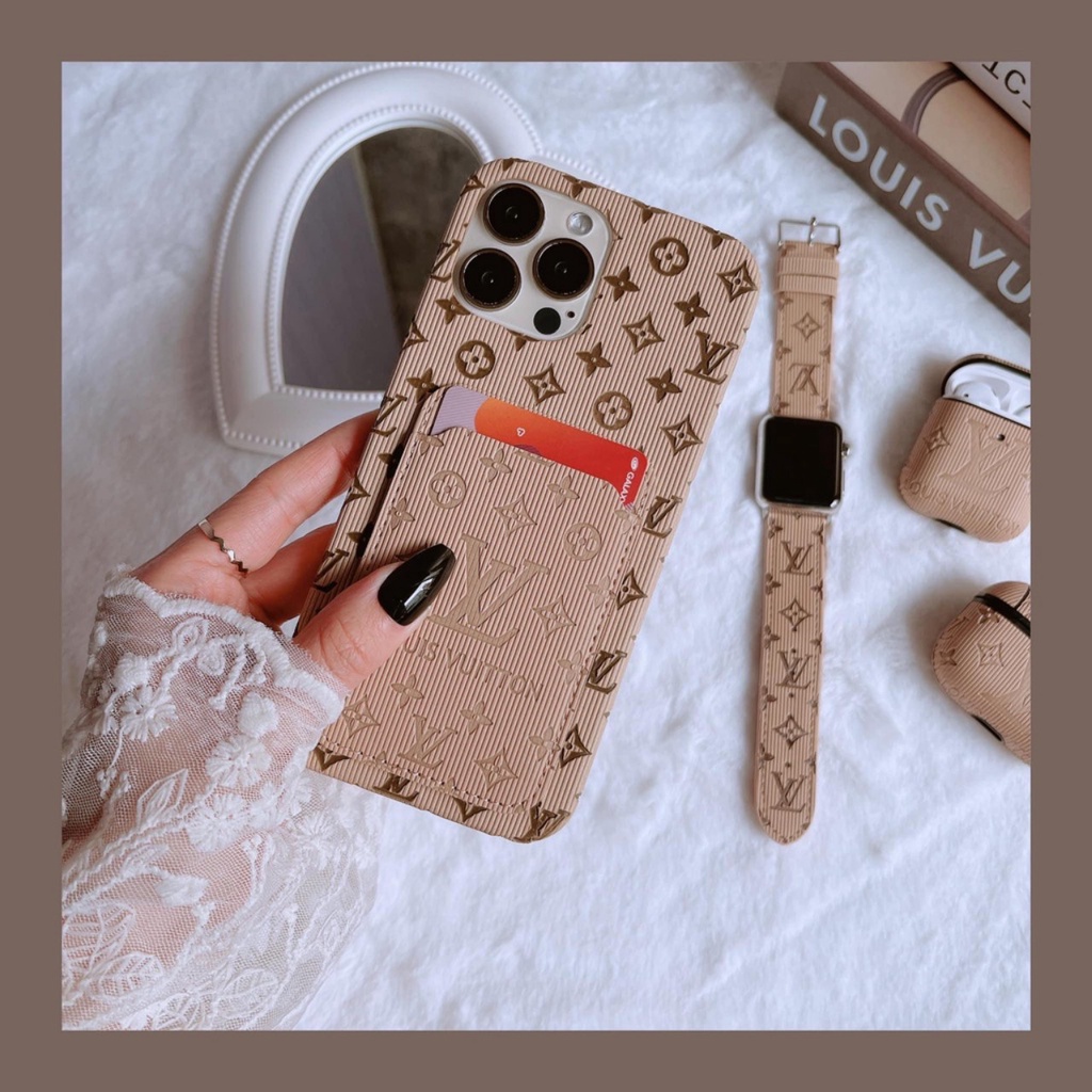 Ốp lưng iphone COMBO LV VÍ DẸT MÀU NÂU CAFE SANG CHẢNH 7plus/8/8plus/x/xs/xs max/11/11 pro/11 promax/12PROMAX/13PROMAX