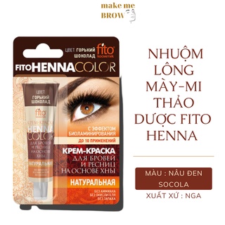 Nhuộm lông mày ,lông mi thảo dược FITO HENNA Nga - dạng tuýp - màu Nâu đen socola