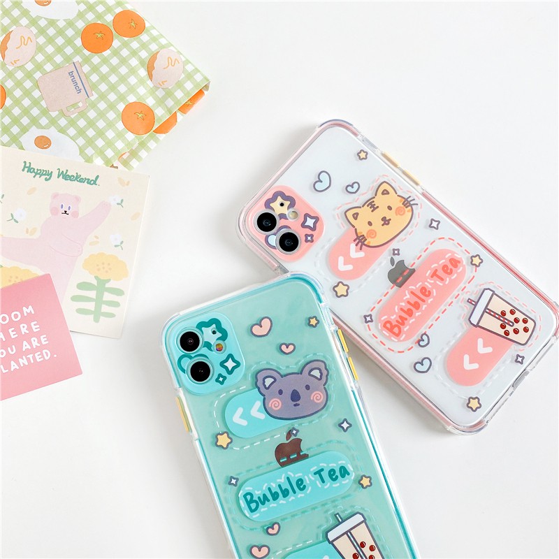 Ốp lưng iphone Bubble Tea viền màu chống trượt 6/6plus/6s/6splus/7/7plus/8/8plus/x/xr/xs/11/12/13/pro/max/plus/promax | BigBuy360 - bigbuy360.vn