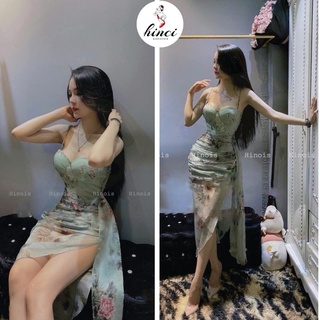 Váy Body 2 Dây Hoa Nhí 🌸 Đầm Dự Tiệc Cúp Ngực (Có Mút), Chất Liệu Tơ Lụa Hợp Đi Chơi, Đi Dạo T249