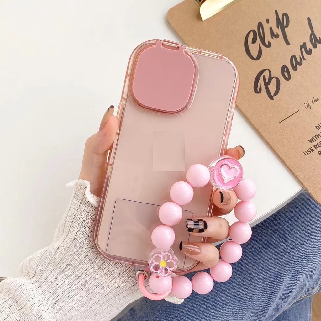 Ốp Điện Thoại Mềm Mặt Gương Màu Trơn Có Dây Đeo Tay Cho Iphone 12 pro max 11 pro max xs max xr x 13proamx plus