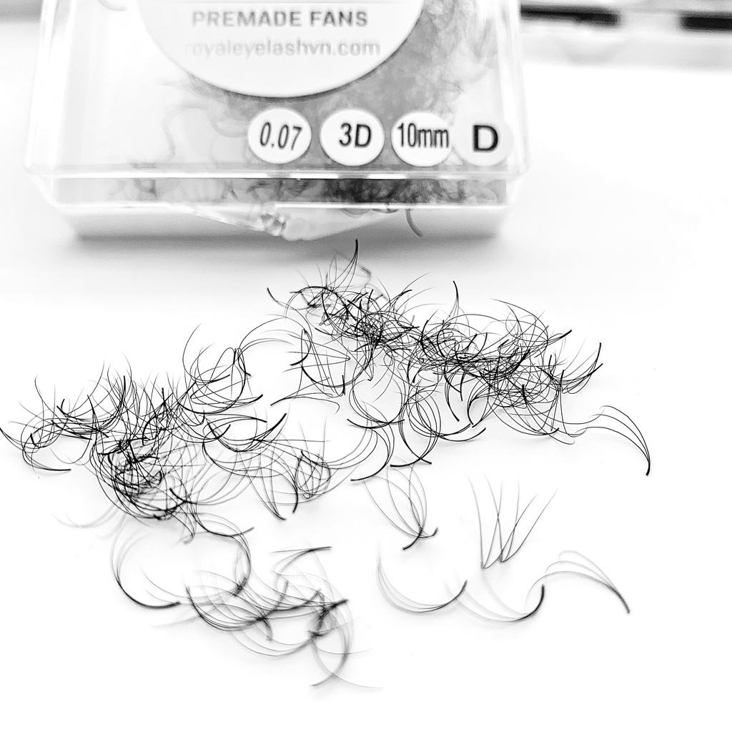 Mi Fans Sẵn 3D ROYAL EYELASH Lông Chồn Cao Cấp / 500 - 1000 fans / C,CC,D / 0.07