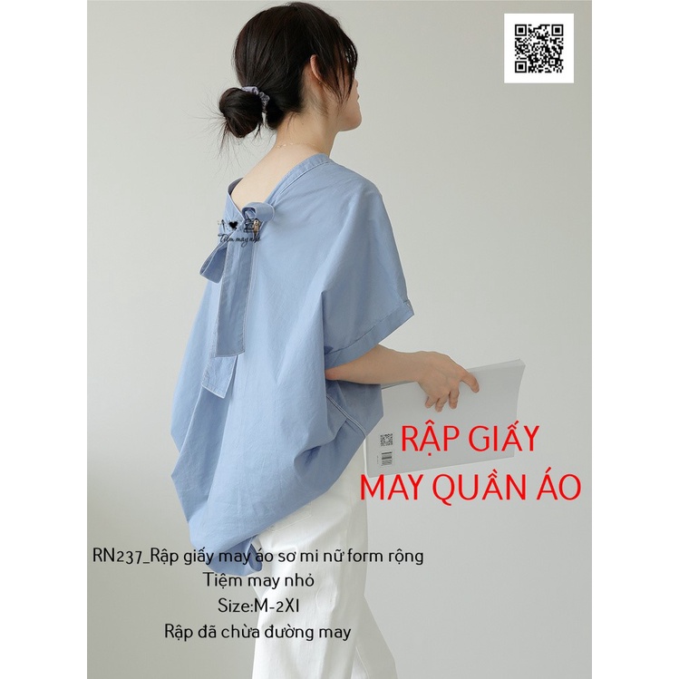 RN237_Rập giấy may áo cánh dơi tay liền nữ