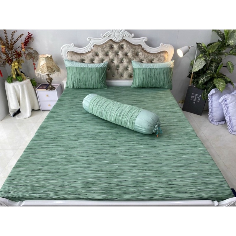 Bộ drap thun hàn quốc 4 món phối gối siêu tây