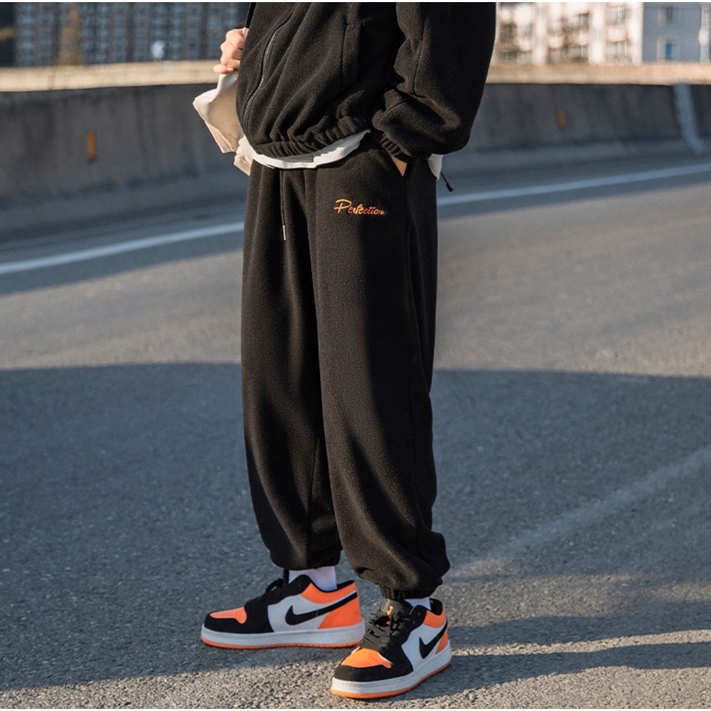 Quần Jogger lông cừu nỉ MEANSTORE pants unisex basic nam nữ cạp chun ống rộng phong cách Hàn Quốc ulzzang