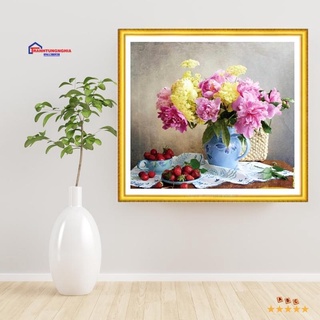 Tranh đính đá bình hoa tuyệt đẹp VS166 (57cm x 53cm)