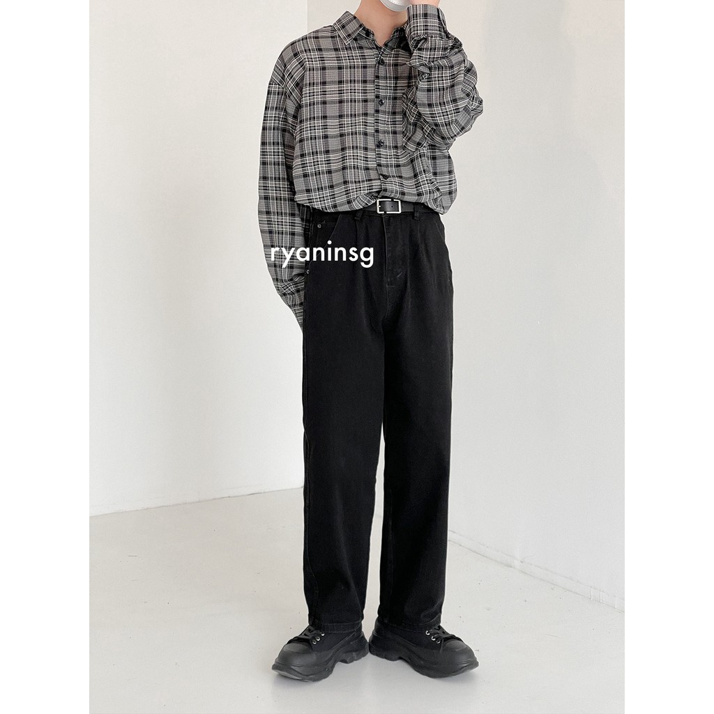 Baggy black - QUẦN KAKI ỐNG RỘNG ĐEN RYAN UNISEX CAO CẤP PHONG CÁCH HÀN QUỐC
