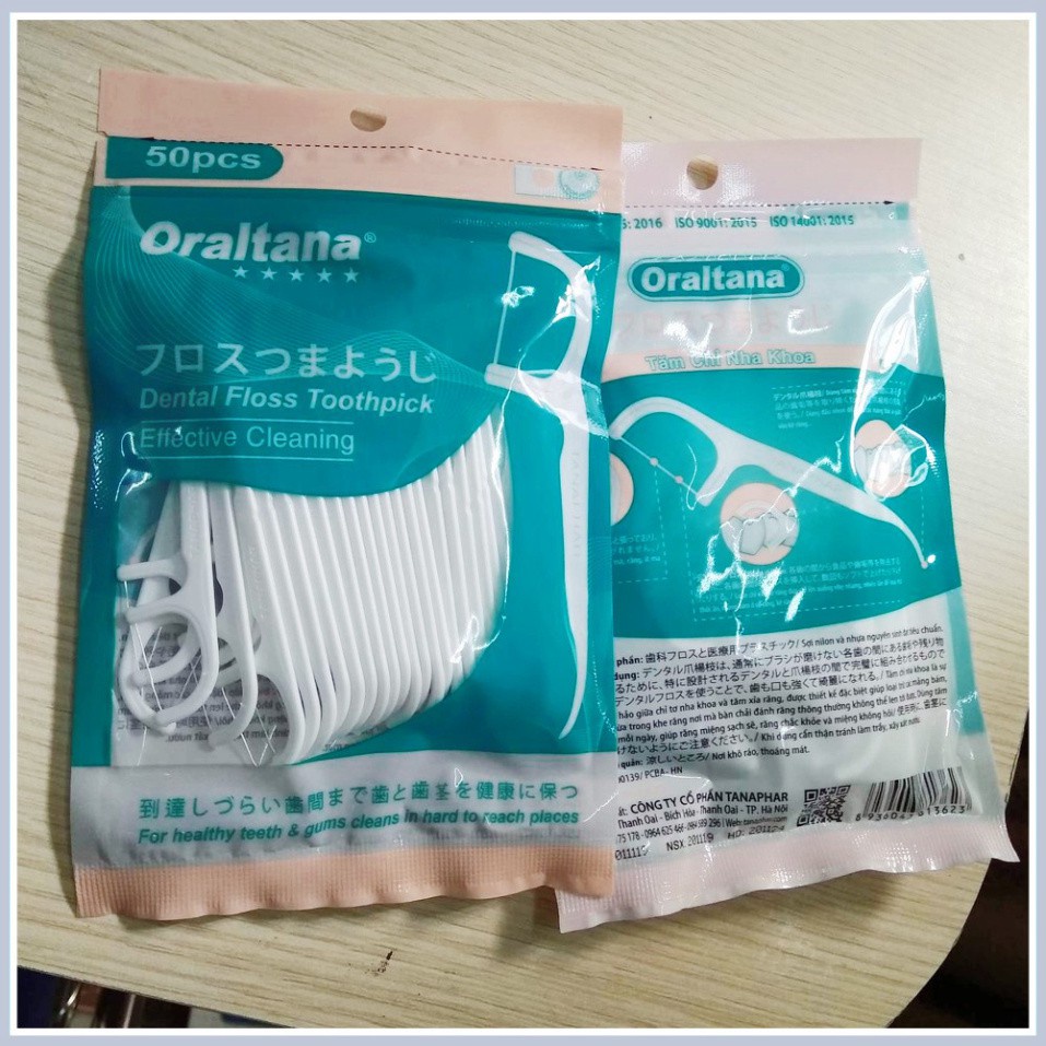 Gói 50 / Hộp 100 cây Tăm chỉ nha khoa Oraltana - tăm xỉa kẽ răng Oral Tana -  an toàn, không làm hại nướu - SGP