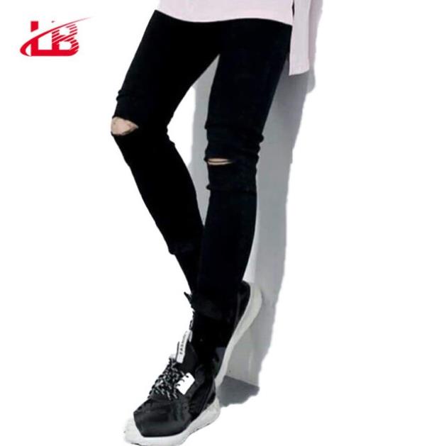 Quần jean nam rách gối màu đen LB OFFICIAL skinny jean nam trơn chất bò co giãn 4 chiều ôm dáng cực đẹp DNHQ9861 New