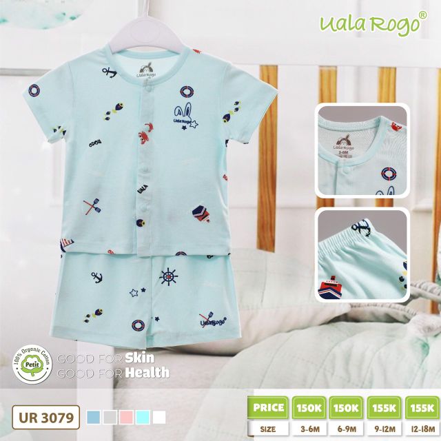 Bộ cộc tay cài giữa Uala rogo petit/ bamboo Uala rogo