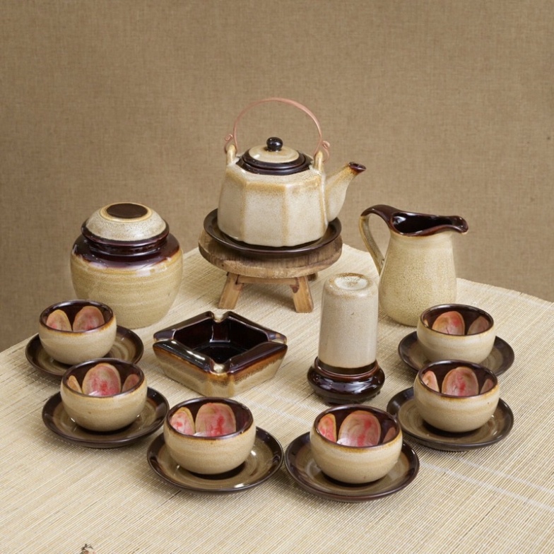 Bộ ấm trà Siêu Phẩm Hoa nở trong lòng men hoả biến