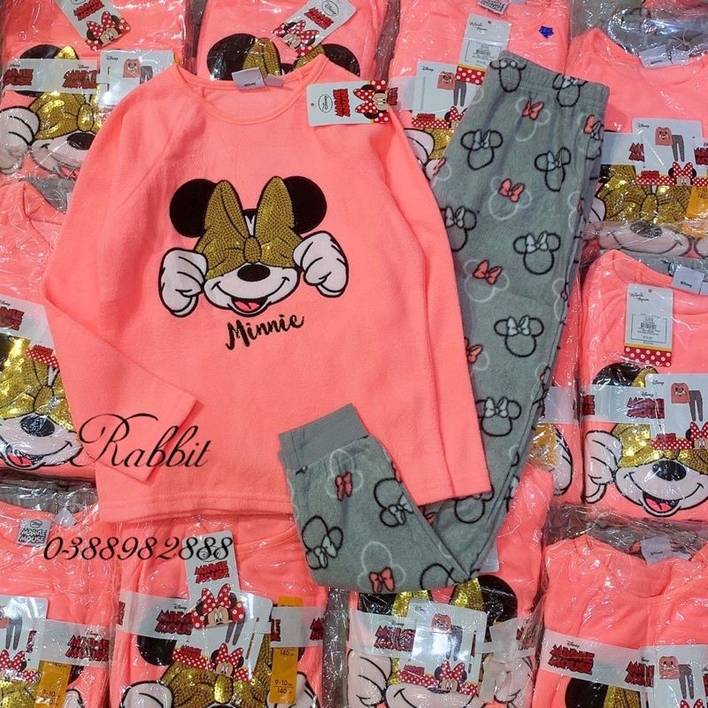 Bộ nỉ bông Minnie cam Primark