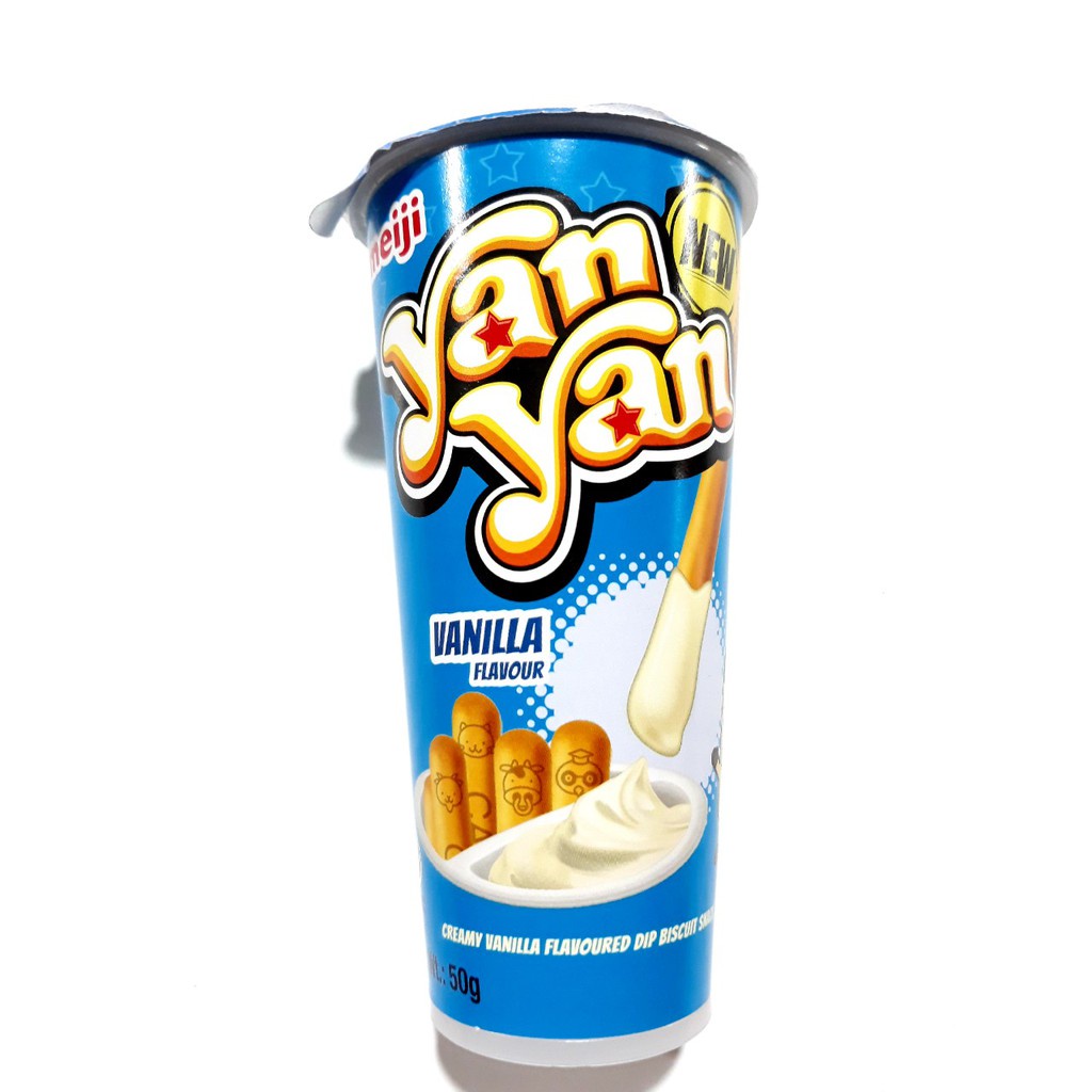 Bánh Que Yan Yan Meiji Chấm Kem Vanilla Creamy Flavor (Ly 44g)