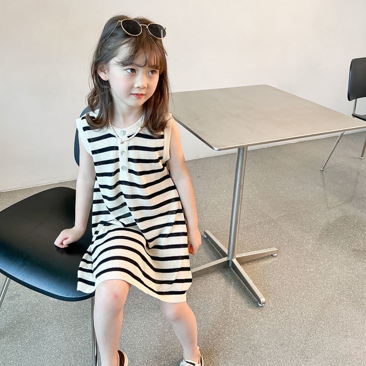 Đầm Lửng Mỏng Phong Cách Hàn Quốc Thời Trang Mùa Hè Mới Dành Cho Bé Gái