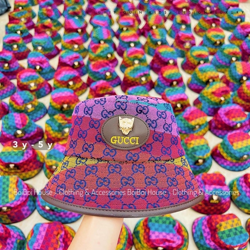 Combo túi và mũ gucci màu sắc sang chảnh cho bé