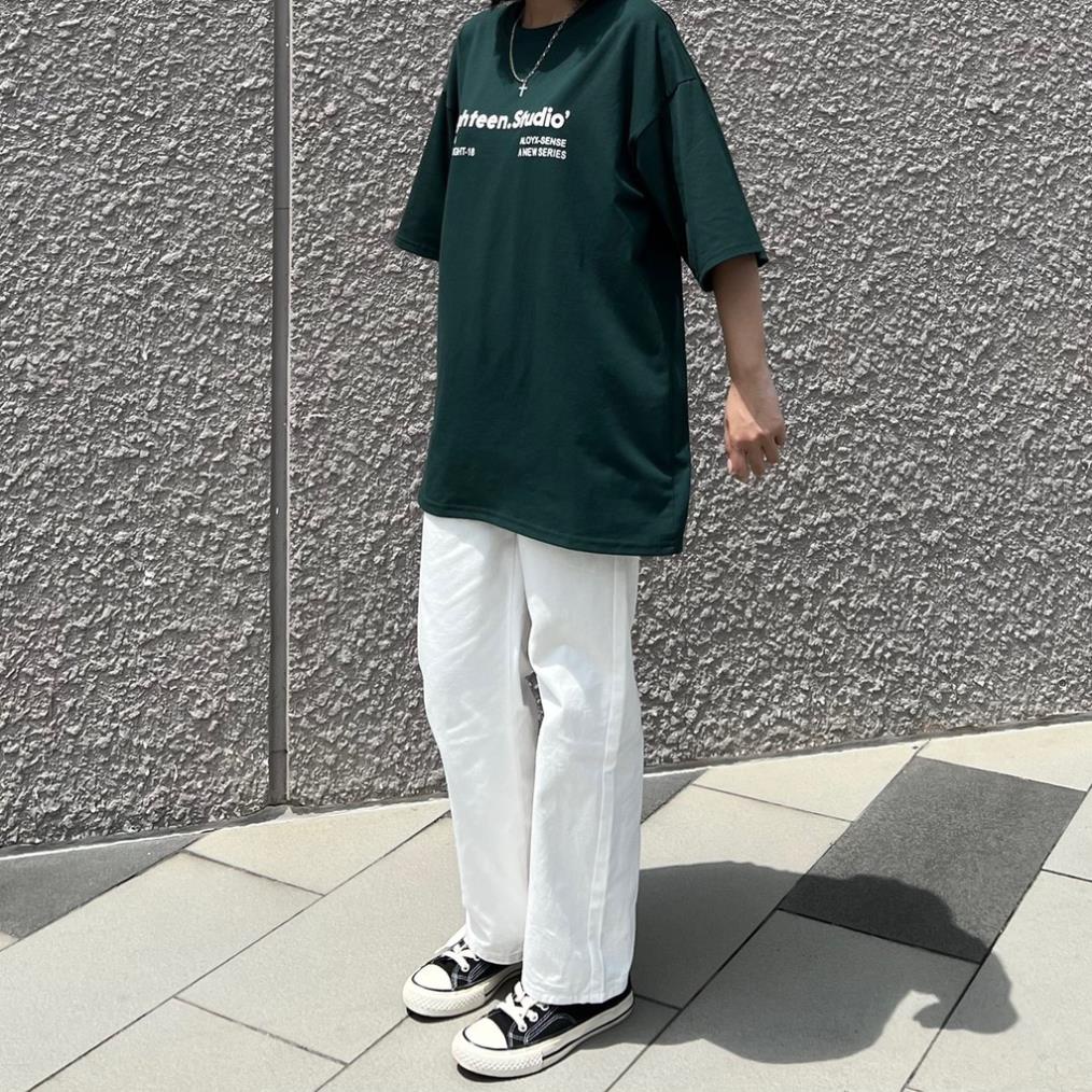Áo Thun Xanh Lá EIGHTEEN Nam Nữ Ulzzang Unisex, Áo phông nữ dáng rộng Cocastore