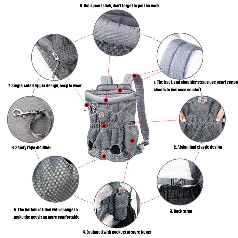 ME Ba Lô Địu Thú Cưng Đi Ra Ngoài Phối Lưới Thoáng Khí Tiện Dụng