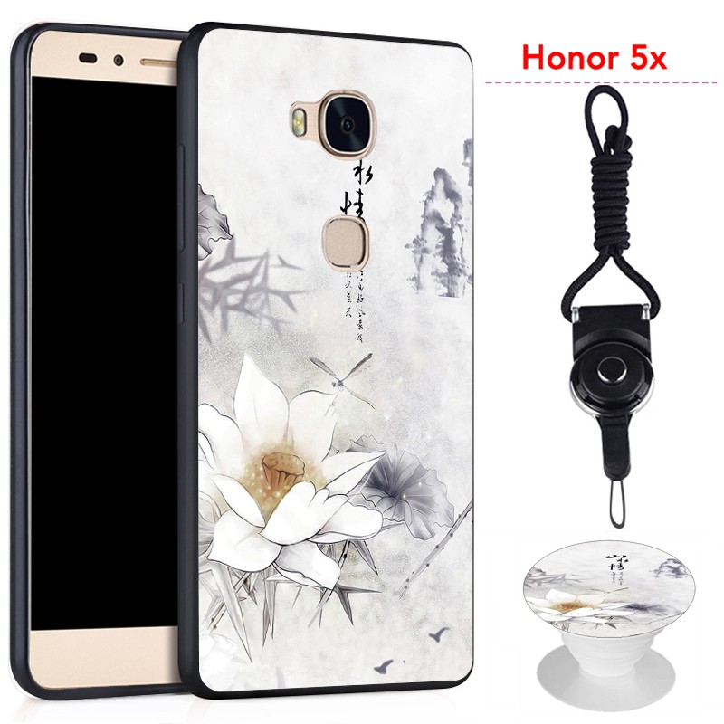 Cartoon Phone Case for Huawei Honor 5X/GR5 2016/KII-L21/KII-L22/KII-L23 Hand phone for HUAWEI Back  Cover with the Same Pattern airbag phone bracket and a Roper