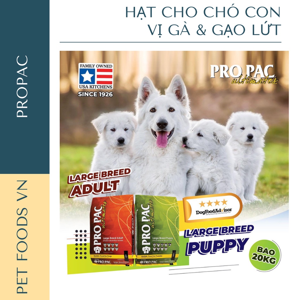 Hạt cho chó con giống lớn PROPAC Large Breed Puppy 2,5kg vị Gà &amp; Gạo Lứt