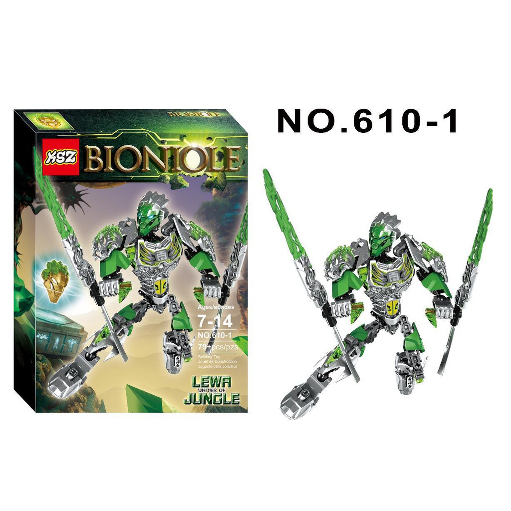 Bộ Xếp Hình Bionicle KSZ 610 - Lắp Ráp Các Chiến Binh Lewa 610-1 Pohatu 610-2 Cali 610-3