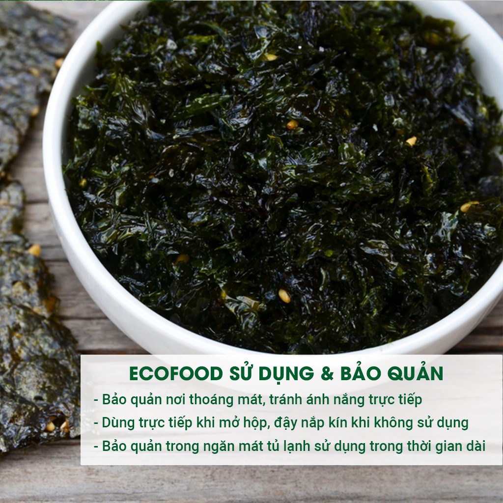 Rong biển cháy tỏi 150G ecofood trộn cơm ăn liền đồ ăn vặt việt nam an toàn vệ sinh thực phẩm