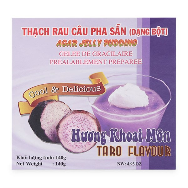 Thạch rau câu pha sẵn Pudding hương Khoai môn 140g (Hộp) - TTT054