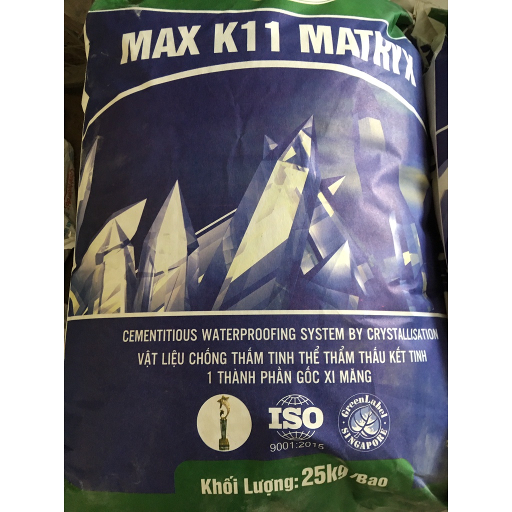 Chống thấm hệ thẩm thấu kết tinh gốc xi măng - Chống thấm thuận + Chống thấm ngược - Max K11 Matryx (Bao 25Kg)