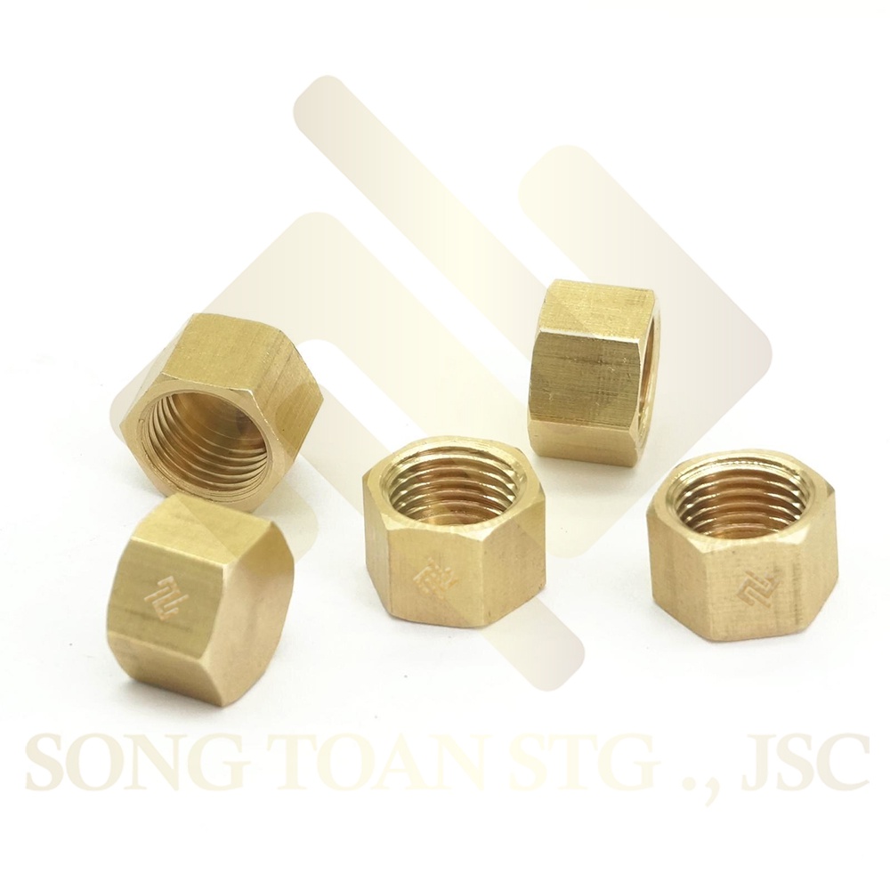 [BỊT REN TRONG] Nút đầu bịt ren trong ngặn chặn dòng chảy &amp; khí nén ren BSP - Bằng đồng (Brass pipe plug cap female)