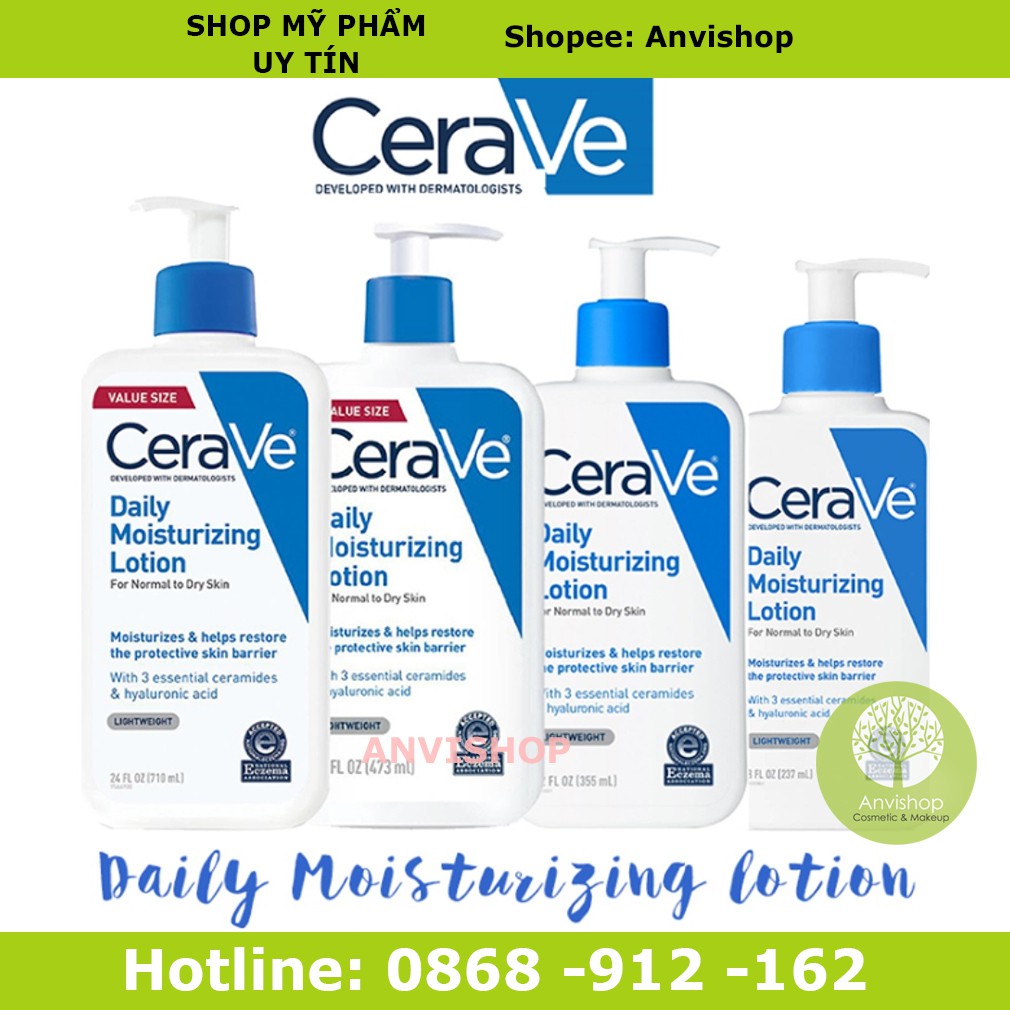 Kem dưỡng da CeraVe AM PM Facial Moisturizing Lotion Moisturizing các size ANVISHOP &amp; CeraVe Daily Moisturizing Lotion