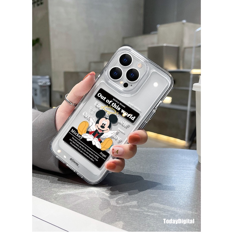 Ốp Điện Thoại Trong Suốt Họa Tiết Mickey / Minnie / Không Gian Cho iPhone 13 12 11 X XS Pro Max XR 7 8 Plus