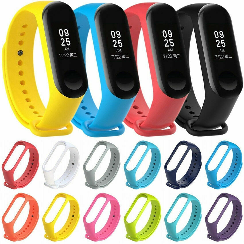 Lykry Dây đeo silicon đủ màu thay thế dành cho Xiaomi Mi Band 3 4