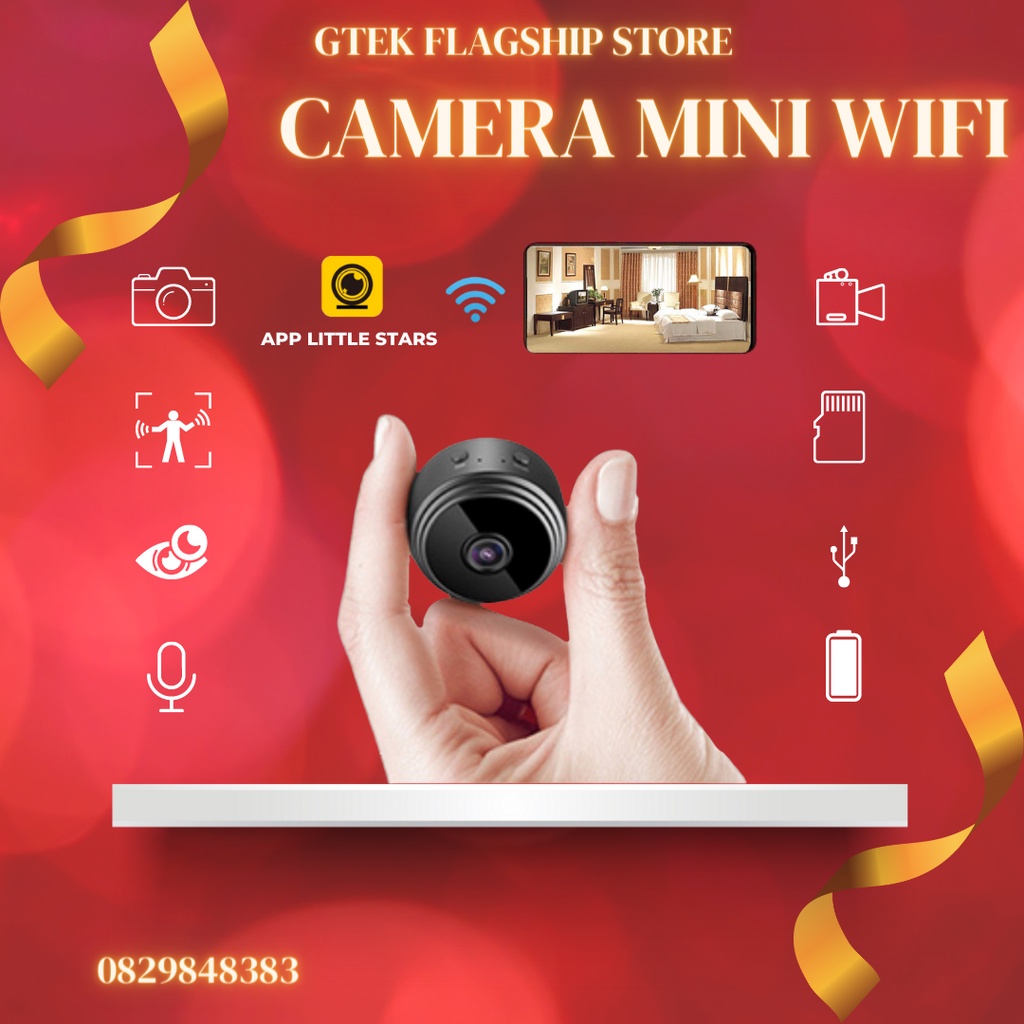 Camera Mini Wifi Xem Từ Xa Bằng App Trên Điện Thoại Hỗ Trợ Lưu Trữ Qua Thẻ Nhớ Và Điện Thoại