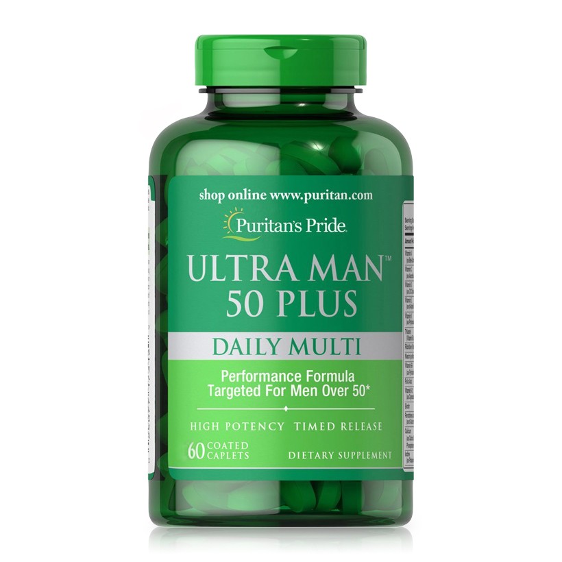 Viên bổ sung vitamin &amp; khoáng chất tổng hợp cho nam giới trên 50 tuổi Ultra Man 50 Plus, 60 viên, Puritan's Pride