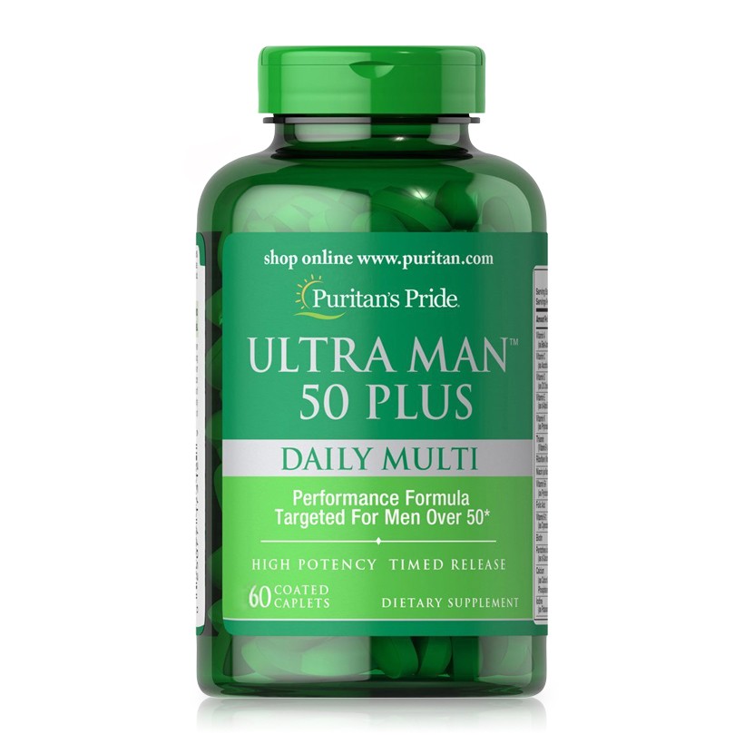 Viên bổ sung vitamin & khoáng chất tổng hợp cho nam giới trên 50 tuổi Ultra Man 50 Plus, 60 viên, Puritan's Pride