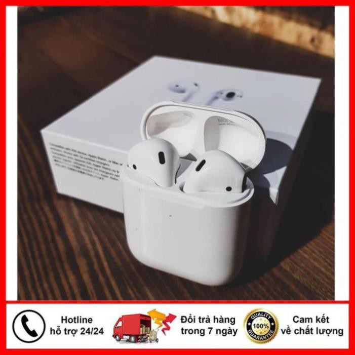 Tai Nghe Không Dây Bluetooth Airpods 2 Sạc Không Dây Giá Rẻ Cho Iphone và Android, Chuyên Gaming Âm Thanh True Wireless