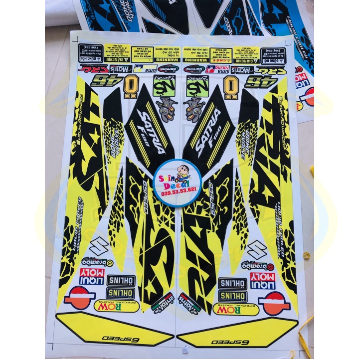 ( Quí khách vui lòng mang ra tiệm cho thợ dán ) Tem satria fi báo đốm