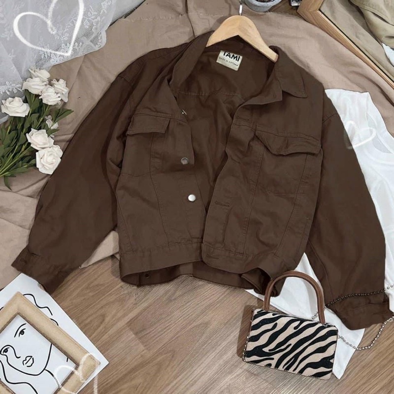 N.T BIGSIZE áo khoác kaki đen-nâu