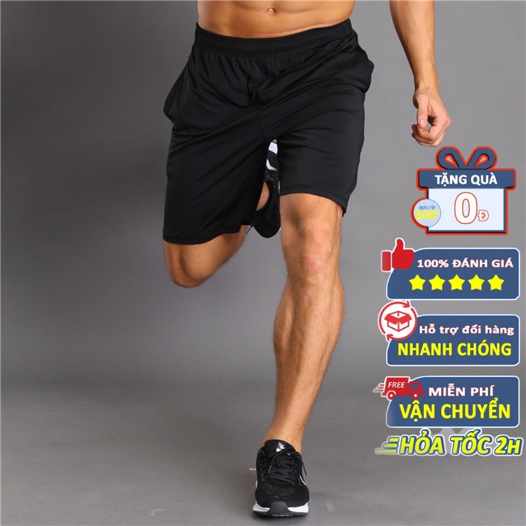Quần đùi nam thể thao co giãn dáng trẻ trung, tập gym mặc nhà nhiều size-QDN004