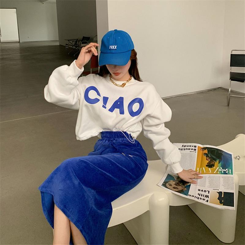 Áo len sweater ngắn rộng rãi phong cách Hàn Quốc thời trang xuân thu cho nữ