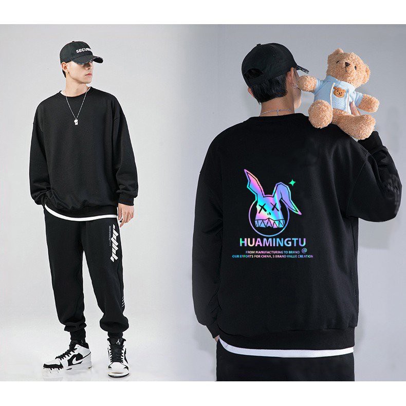 Áo Sweater Thỏ Huamingtu Phản Quang, Aó Nỉ Dài Tay Nam Nữ Cá Tính - AS33 | BigBuy360 - bigbuy360.vn