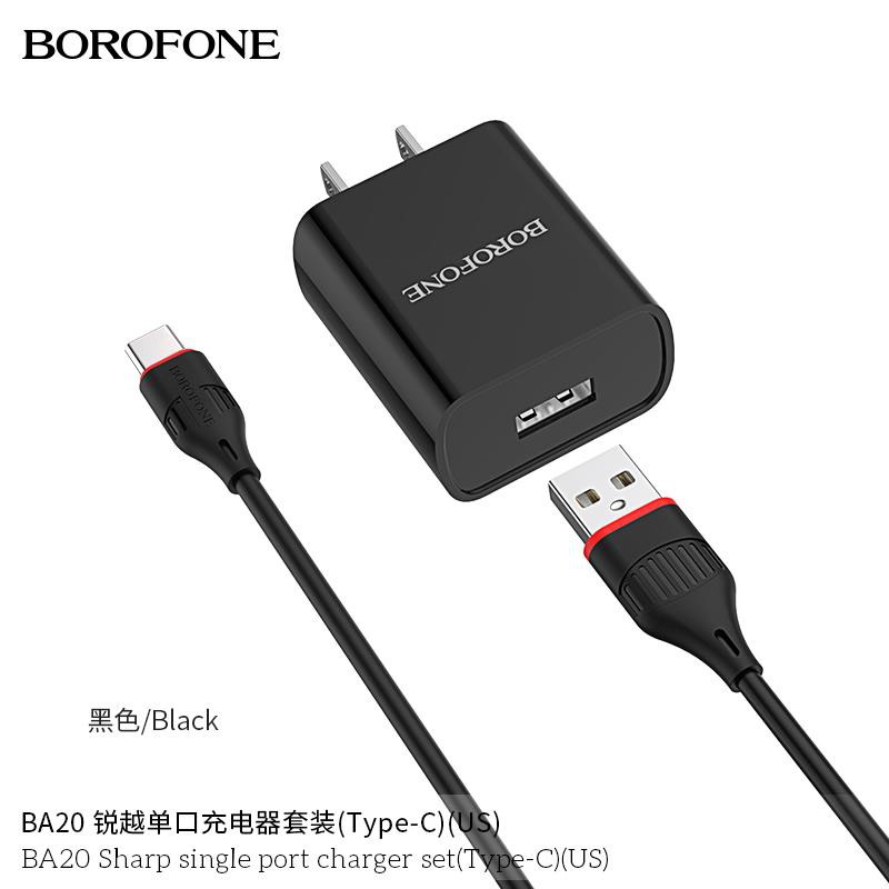 Bộ Củ Cáp Sạc Nhanh Borofone B20A Chân Micro USB ✔️Type C ✔️Lightning - Bảo hành 6 tháng 1 đổi 1