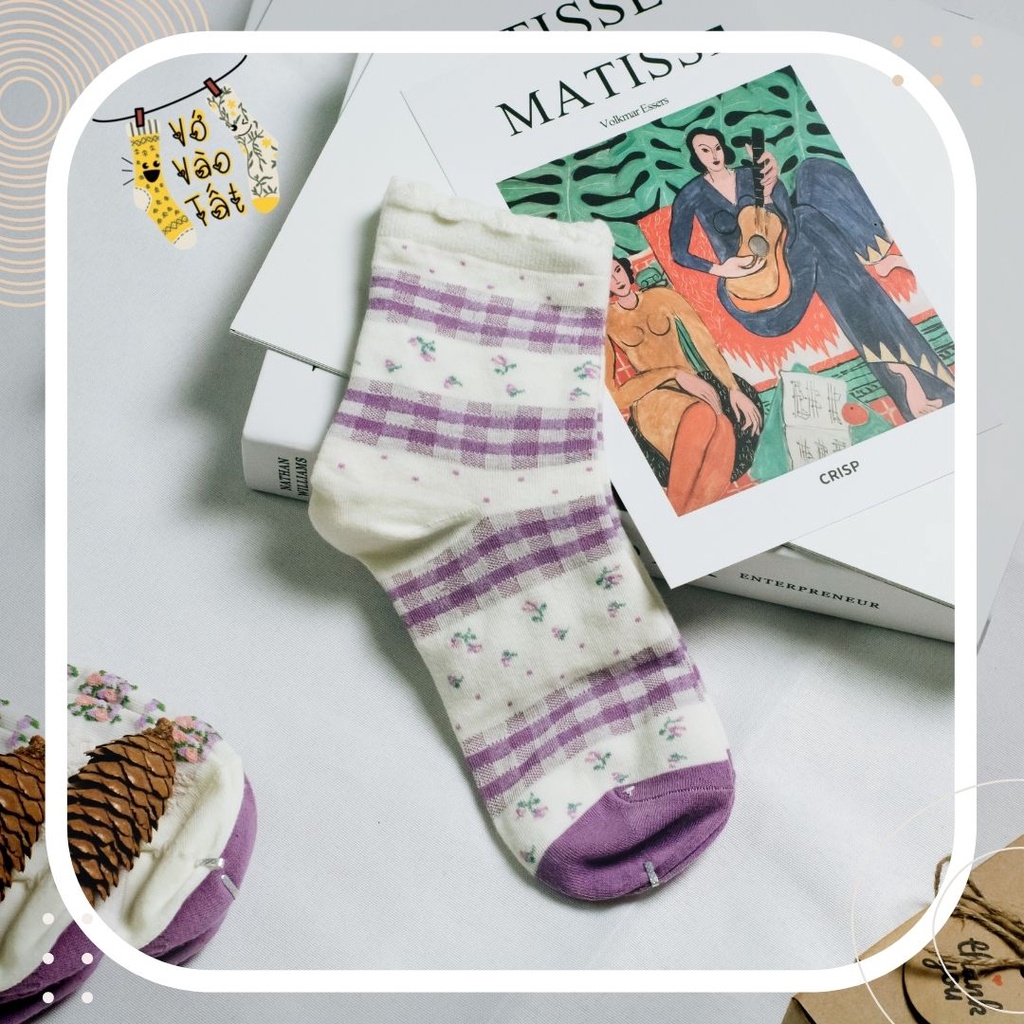 TẤT VỚ CỔ CAO TÍM NỮ TÍNH