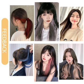 Tóc giả highlight PINKY kẹp tóc dài nhiều màu cá tính